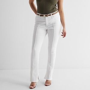 Mid Rise Pintuck Skyscraper Jeans: White, Size 4 Regular